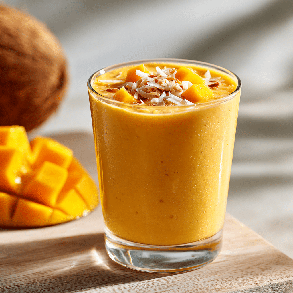 Creamy Mango Coconut Smoothie Bliss Recipe - Recipe Image