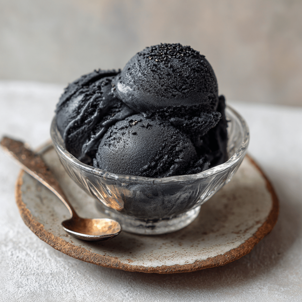 Black Sesame & Coconut Nice Cream: Elegant Darkness Recipe - Recipe Image
