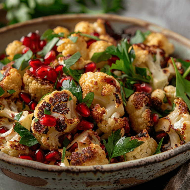 Roasted Cauliflower & Pomegranate Salad: Nutty & Sweet Recipe