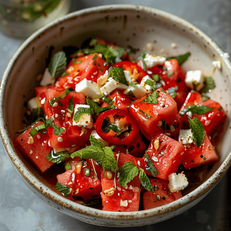 Spicy Watermelon Feta Salad: Sweet & Fiery