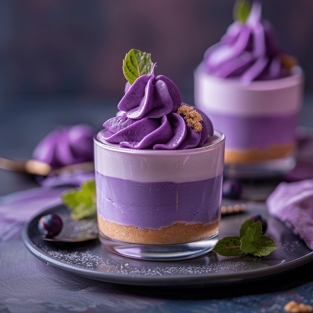 Purple Sweet Potato Cheesecake Cups: Creamy Violet Dream Recipe - Recipe Image