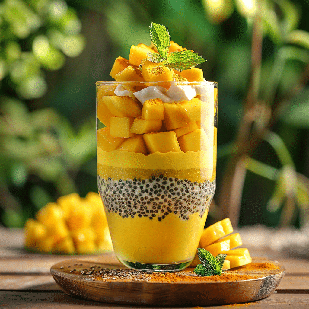 Turmeric Mango Chia Parfait: Golden Sunshine Layers Recipe