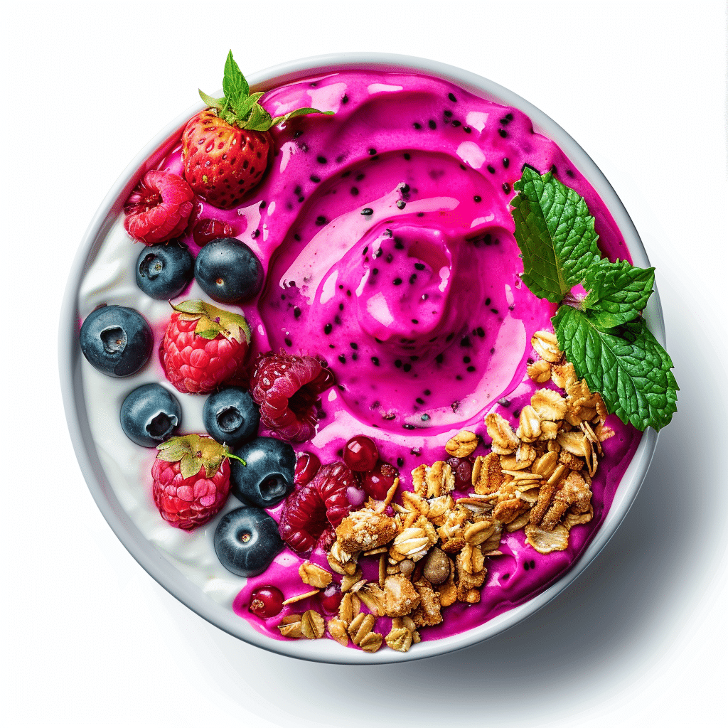 Hot Pink Dragon Fruit Yogurt Bowl Recipe - Recipe Image