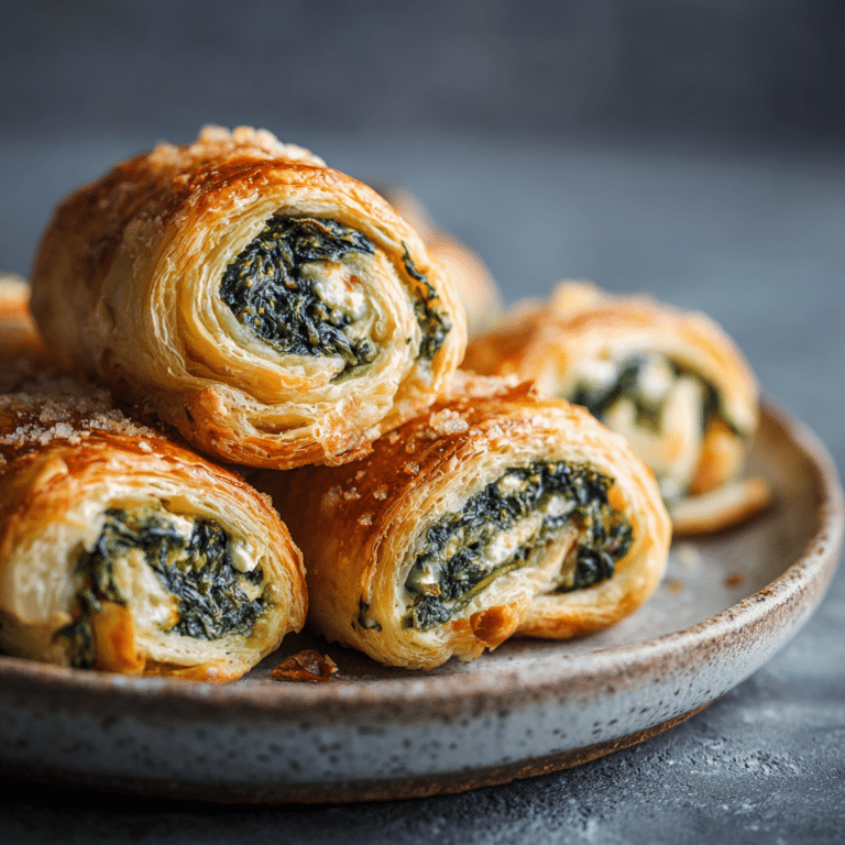 Spinach & Feta Puff Pastry Rolls Recipe