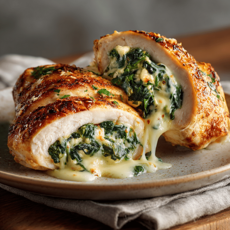 Cheesy Spinach Stuffed Chicken Recipe