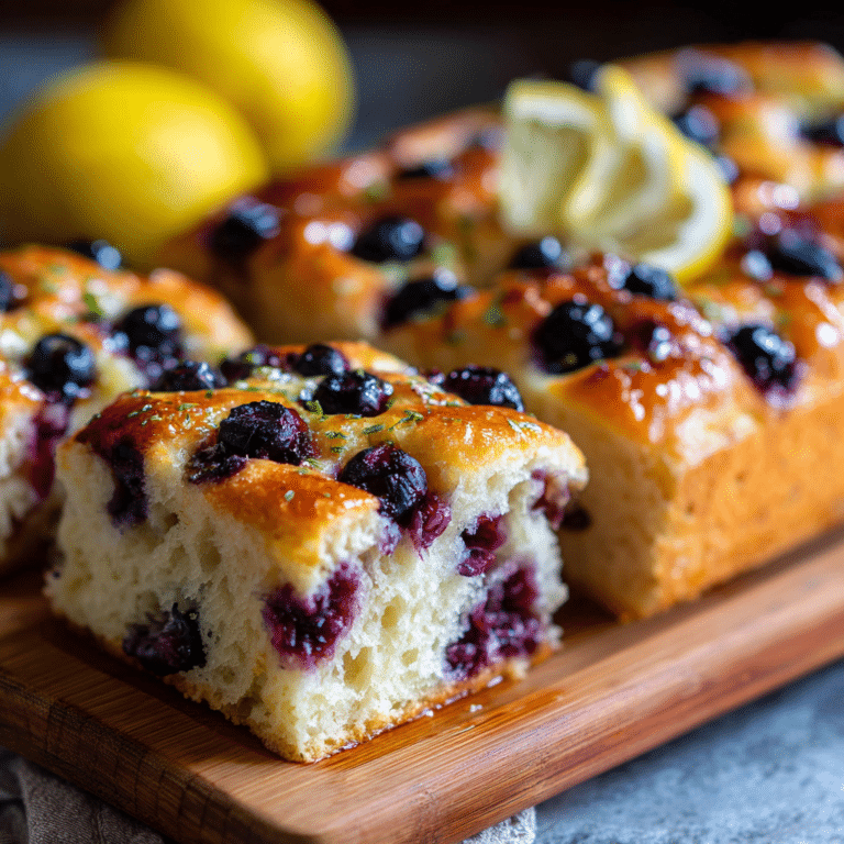 Sourdough Blueberry Lemon Focaccia Bread Recipe