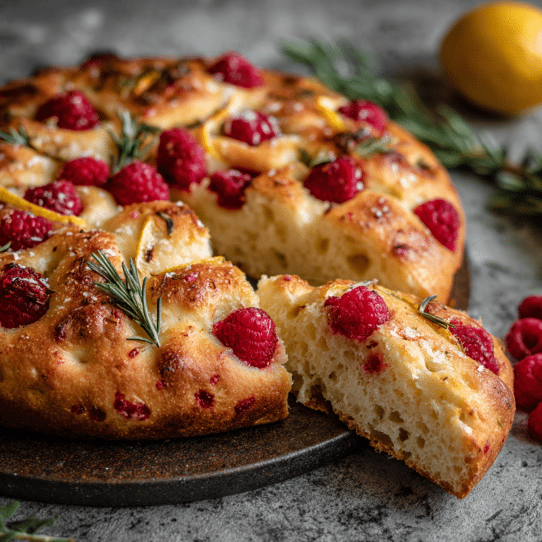 Sourdough Blueberry Lemon Focaccia Bread Recipe