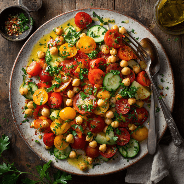 Mediterranean Chickpea Tomato Salad Recipe