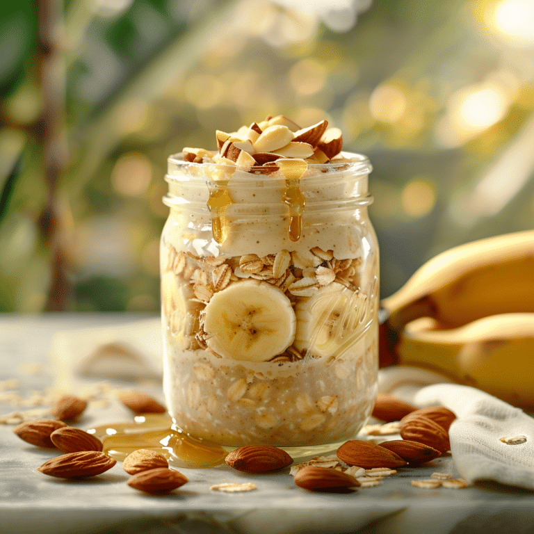 Banana Almond Overnight Oats Recipe