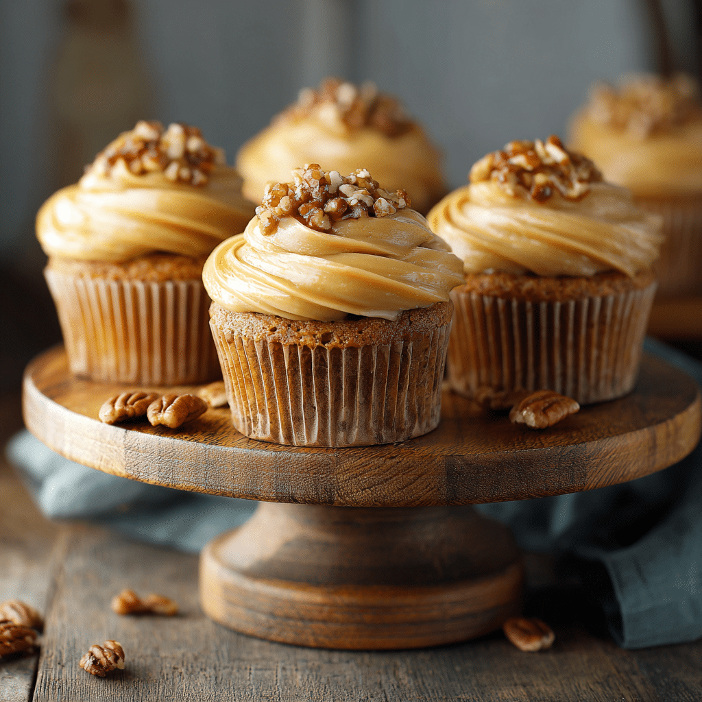 Caramel Pecan Cupcakes Recipe - Recipe Image