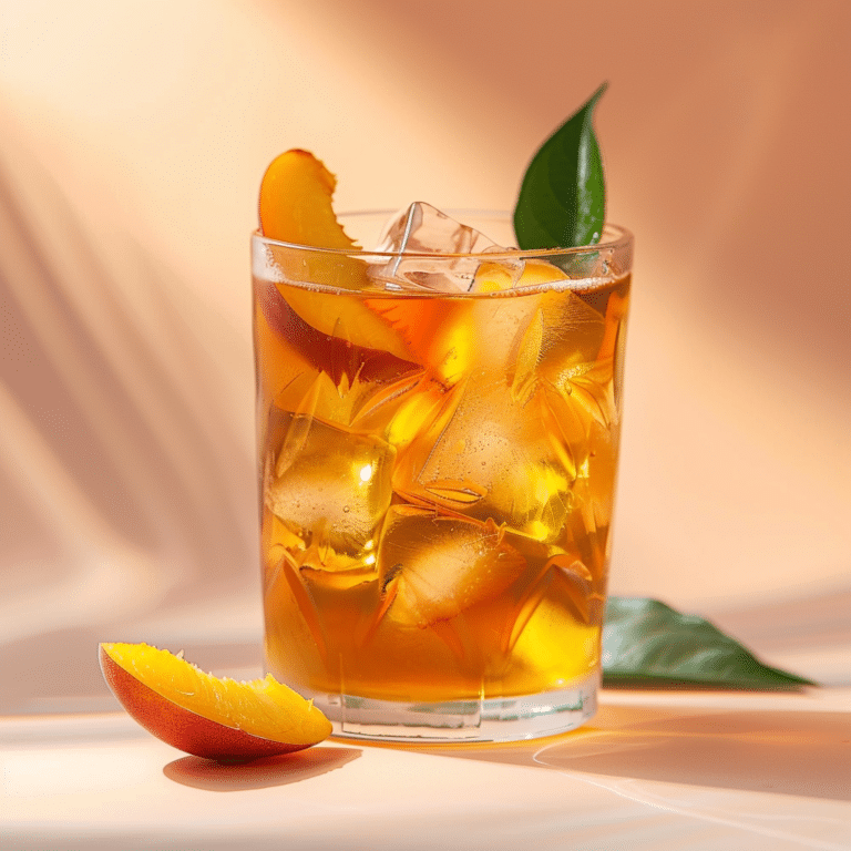Peach Iced Tea Bliss: Fruity & Elegant Drink Recipe