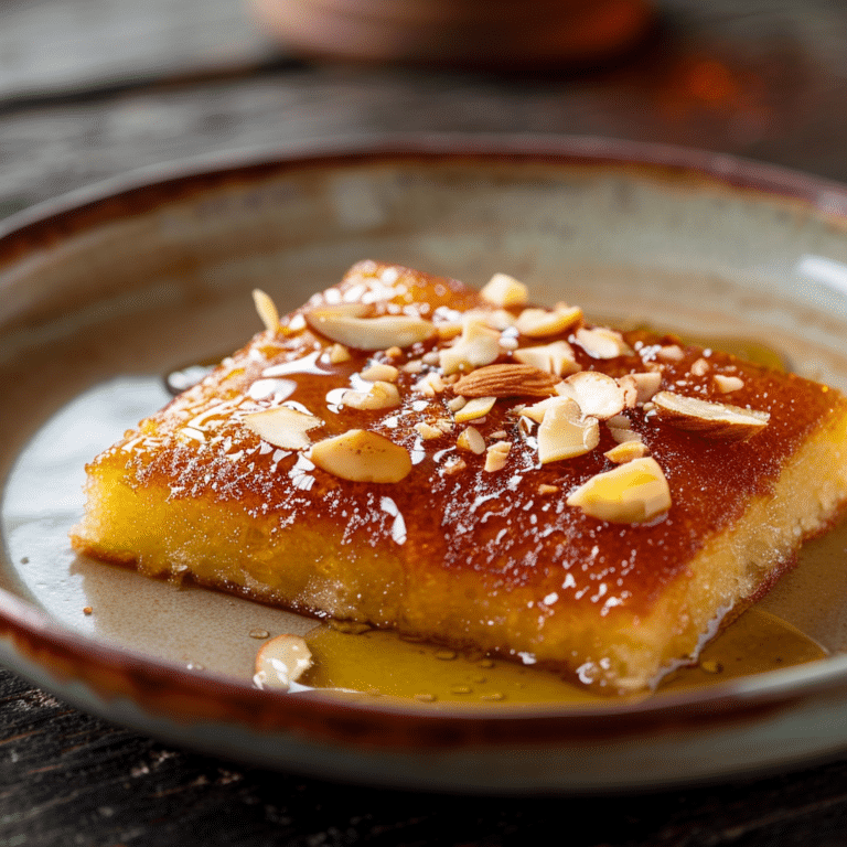 Honey Almond Semolina Cake Recipe