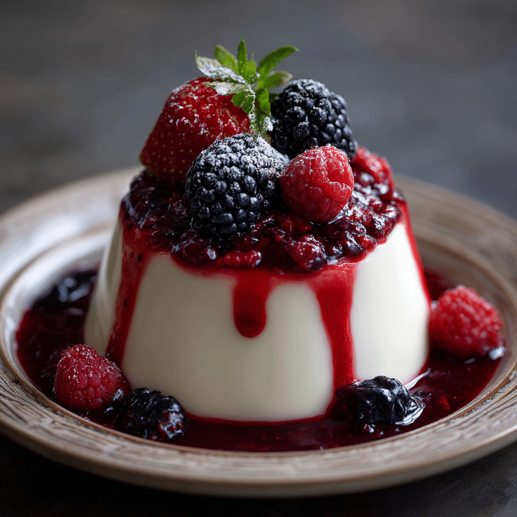 Vanilla Bean Panna Cotta with Berry Sauce Recipe