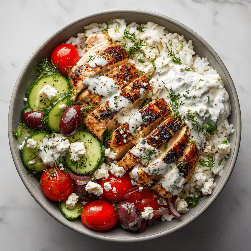 Mediterranean Chicken Rice Bowl Recipe - Recipe Image