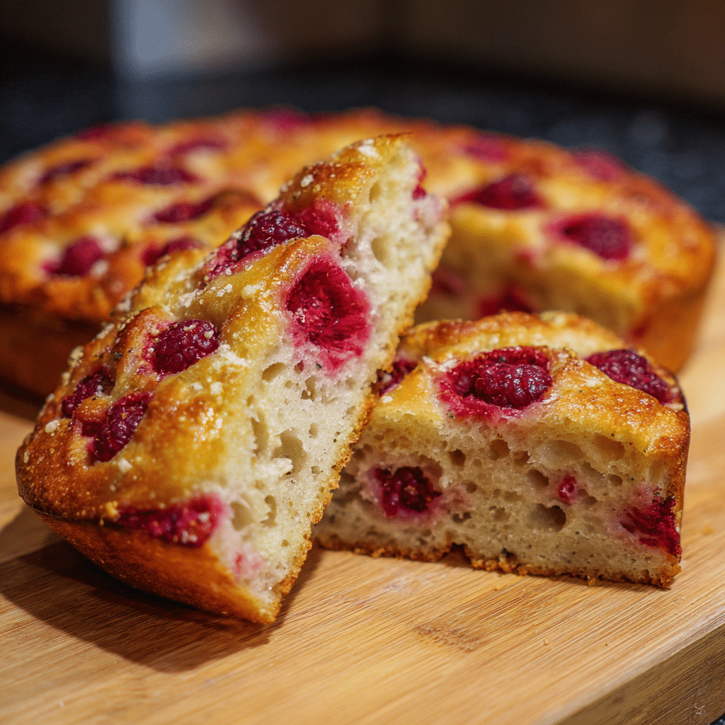 Sourdough Blueberry Lemon Focaccia Bread Recipe - Recipe Image