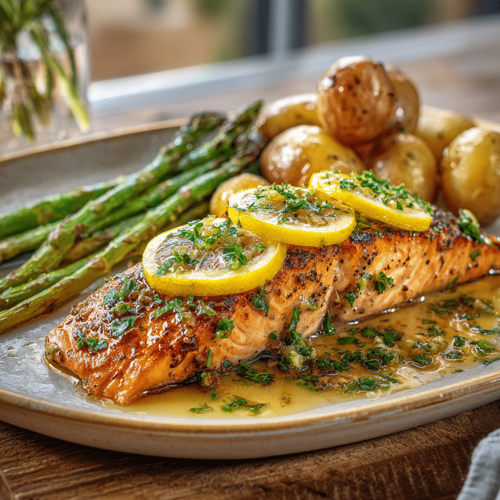 Lemon Garlic Butter Salmon Recipe - Recipe Image