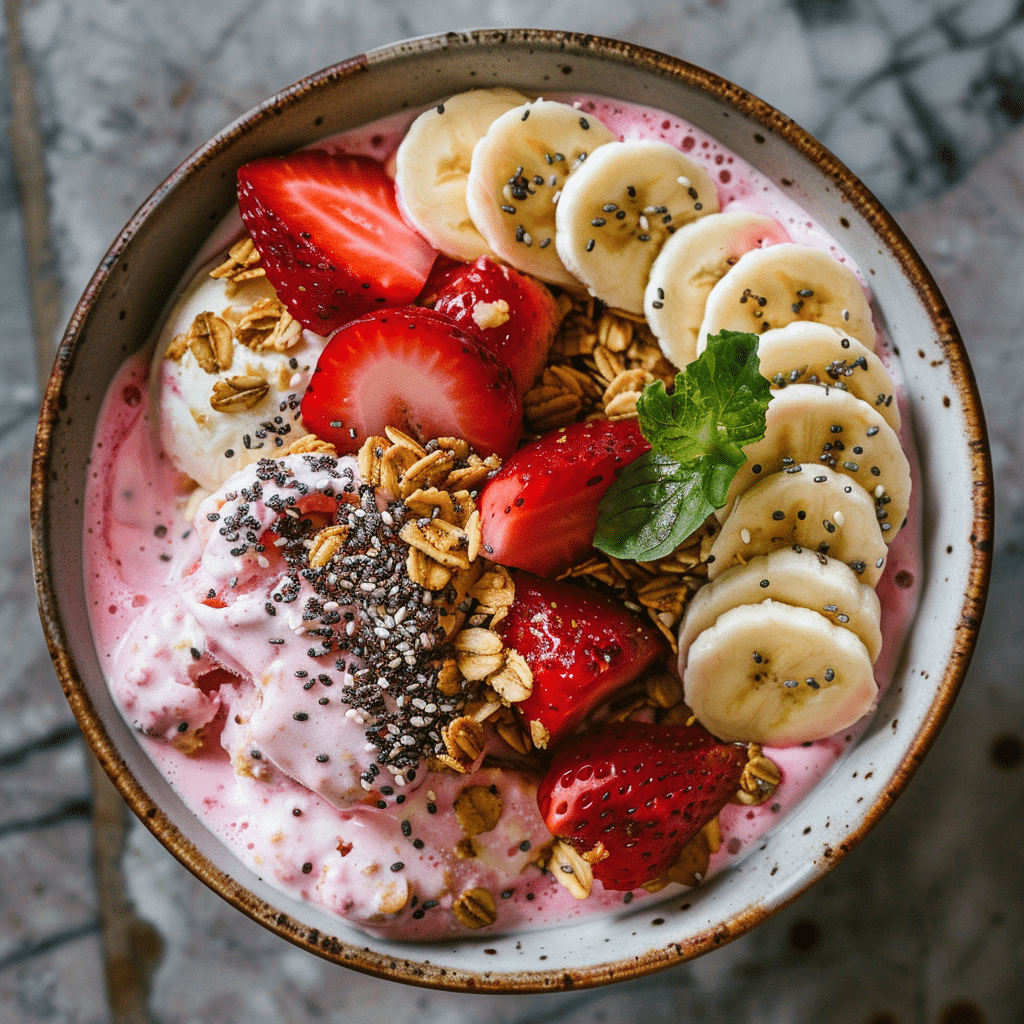 Strawberry Banana Ice Cream Bowl Recipe - Recipe Image
