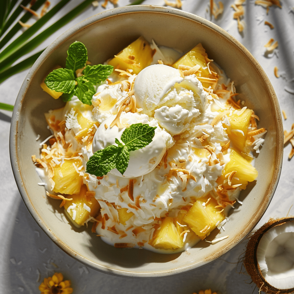 Pineapple Coconut Dessert Bowl Recipe - Recipe Image