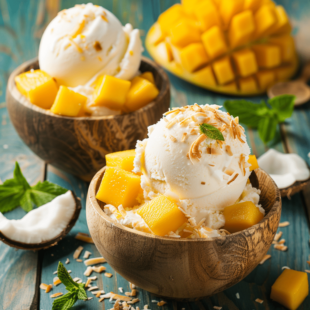 Mango Coconut Ice Cream Recipe - Recipe Image
