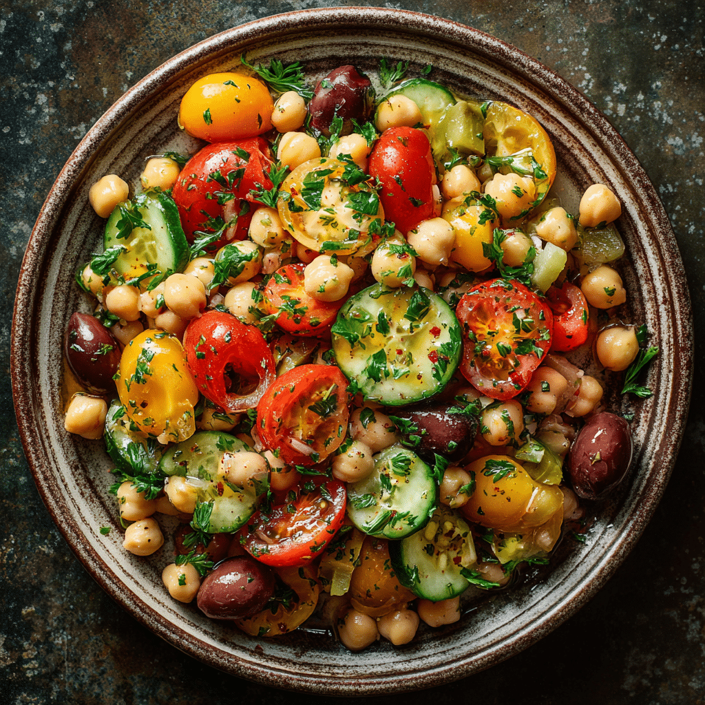 Mediterranean Chickpea Tomato Salad Recipe - Recipe Image