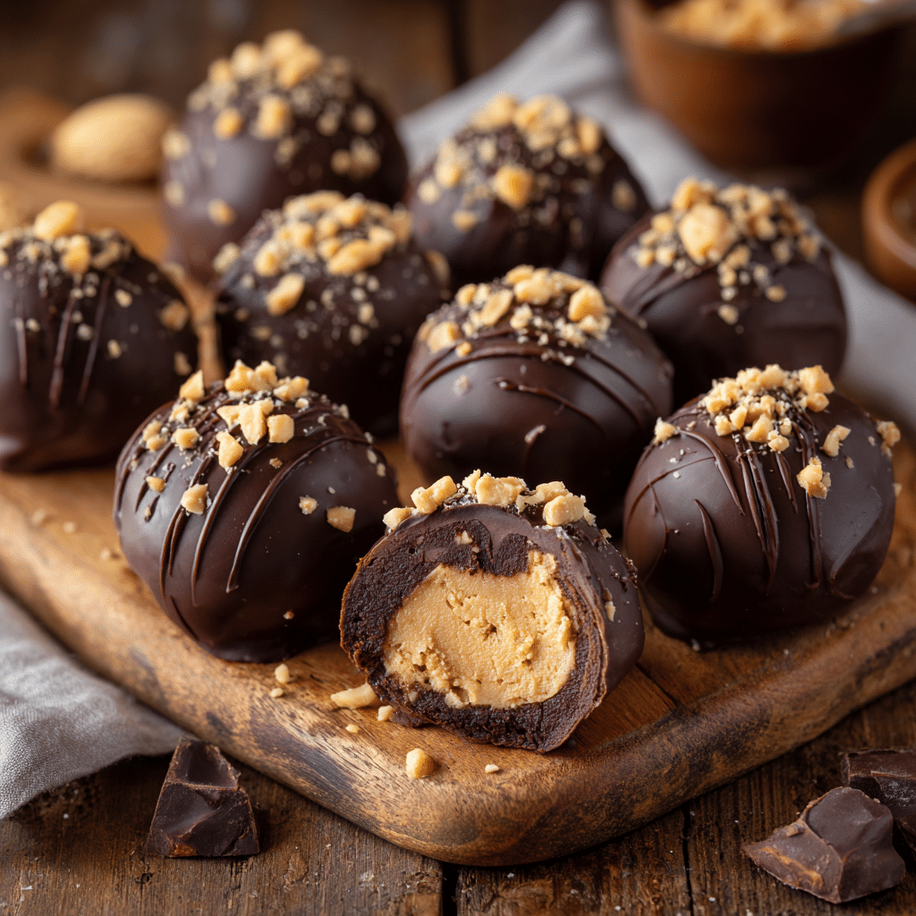 Chocolate Peanut Butter Balls Recipe - Recipe Image