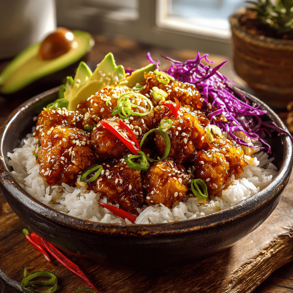 Honey Sesame Chicken Bowl Recipe - Recipe Image