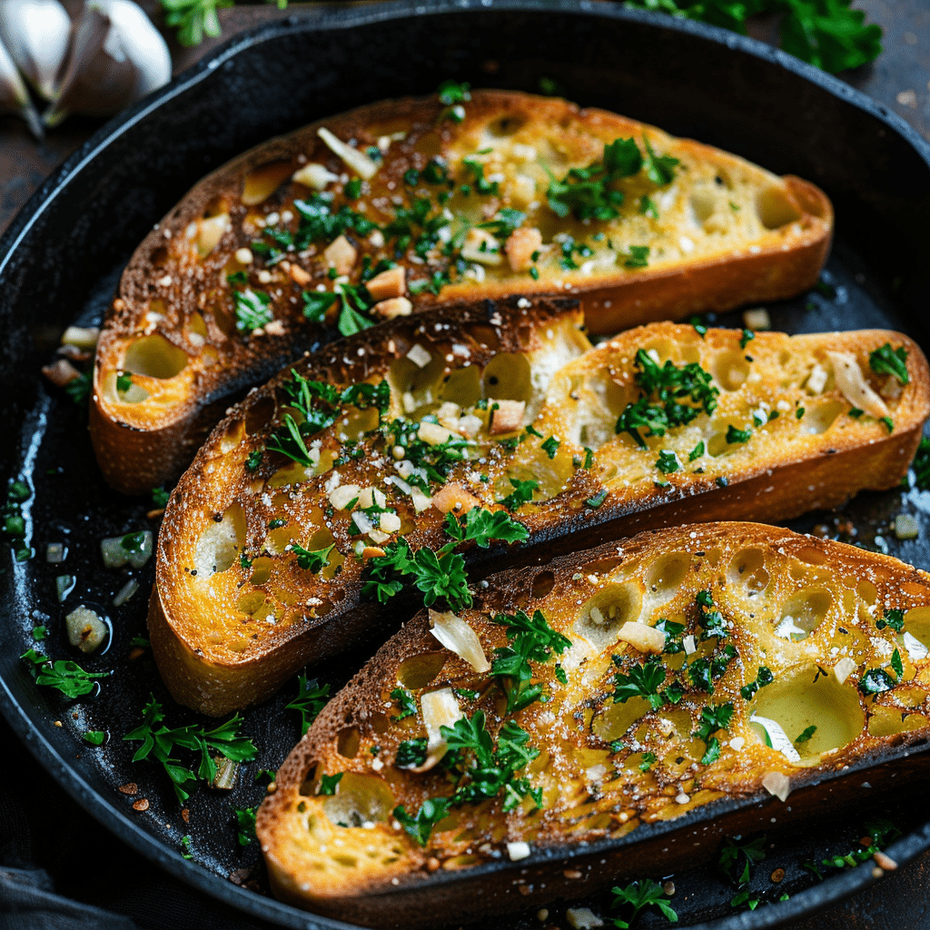 Garlic Bread Pan Toast Recipe - Recipe Image