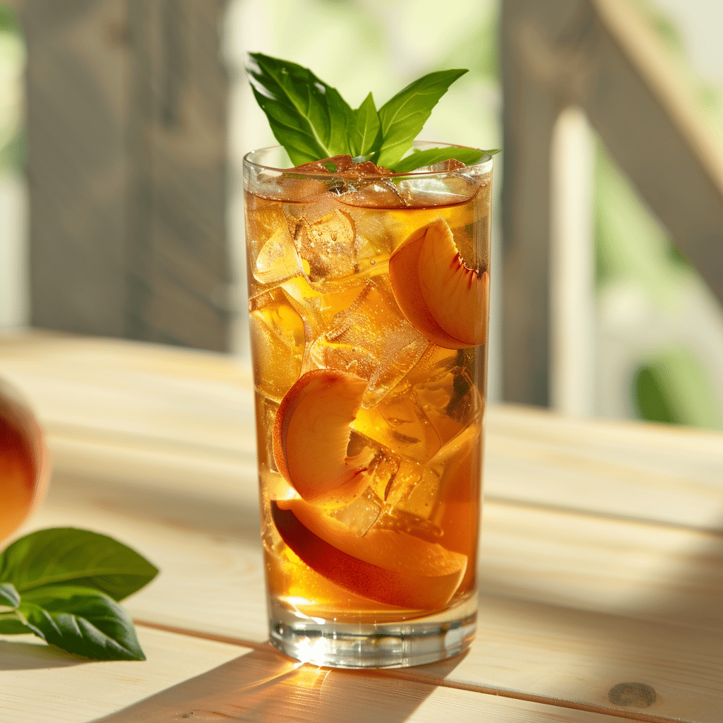 Peach Iced Tea Bliss: Fruity & Elegant Drink Recipe - Recipe Image