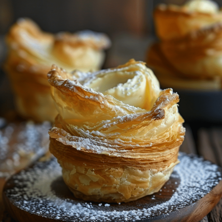 Vanilla Custard Mille-Feuille Cups Recipe