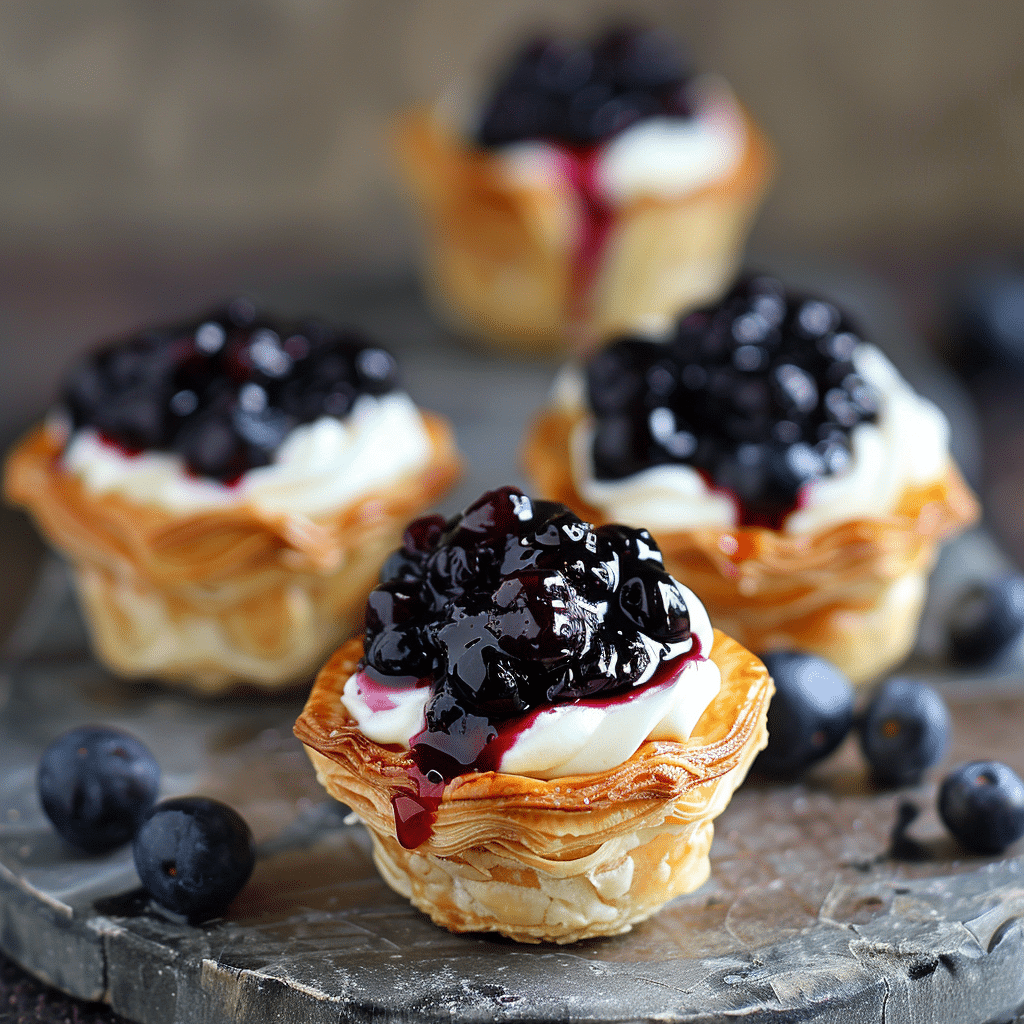 Blueberry Cream Cheese Danish Cups Recipe - Recipe Image