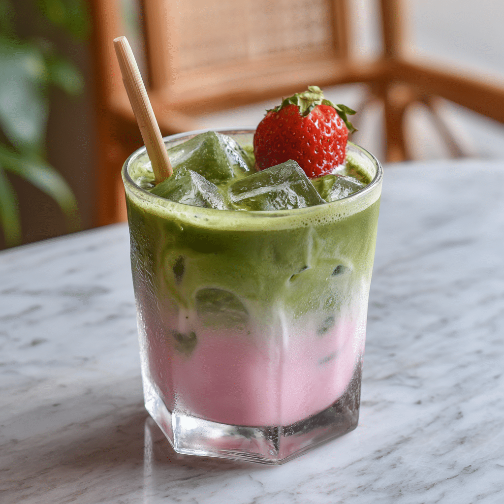 Strawberry Matcha Latte (Layered Café Style) Recipe - Recipe Image