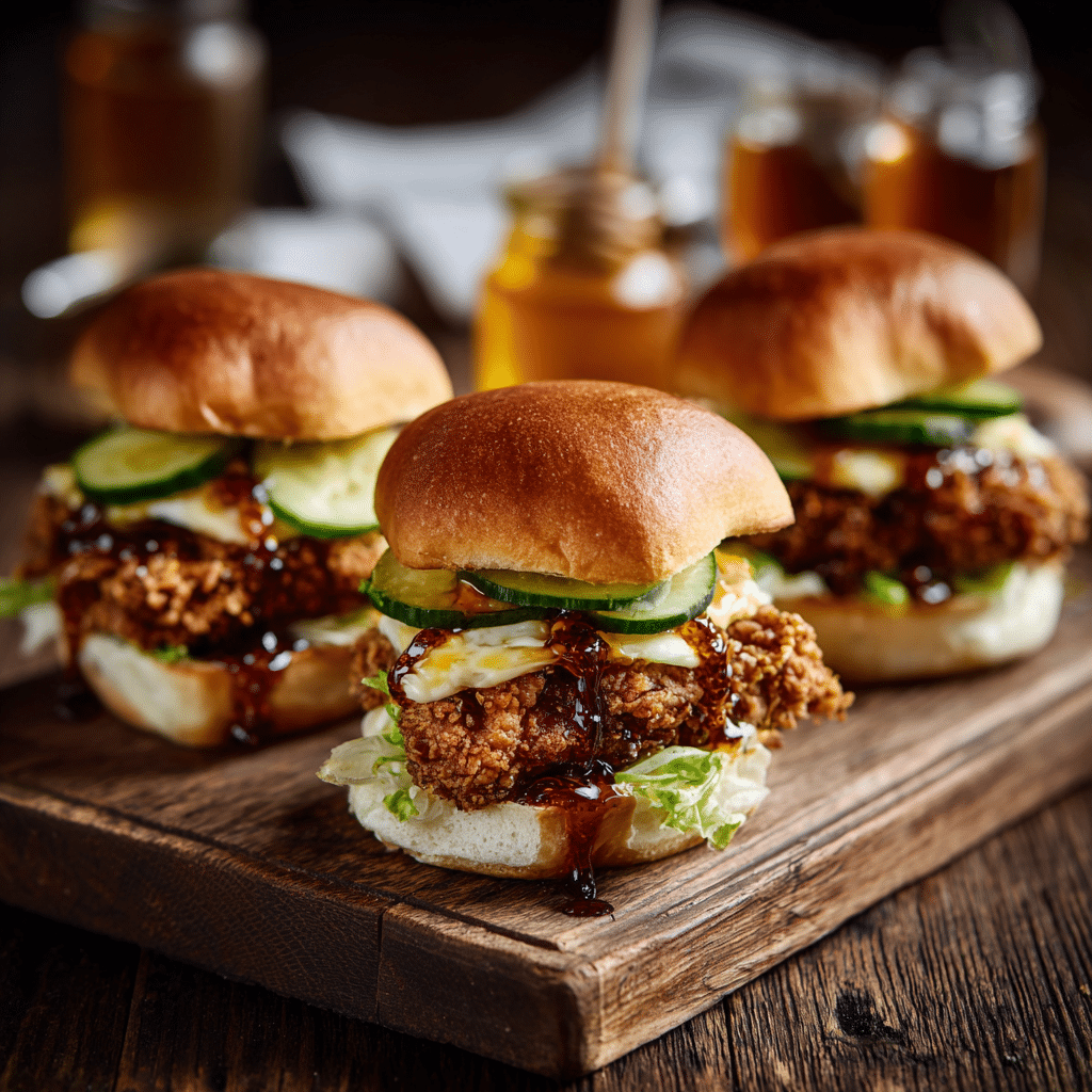 Crispy Hot Honey Chicken Sliders Recipe - Recipe Image
