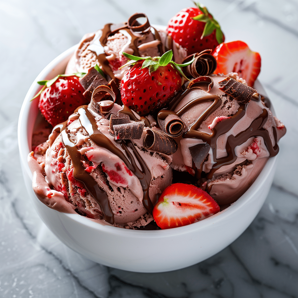 Chocolate Strawberry Ice Cream Recipe - Recipe Image