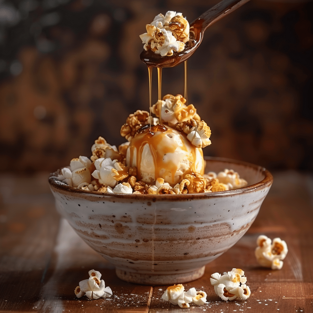 Caramel Popcorn Ice Cream Recipe - Recipe Image