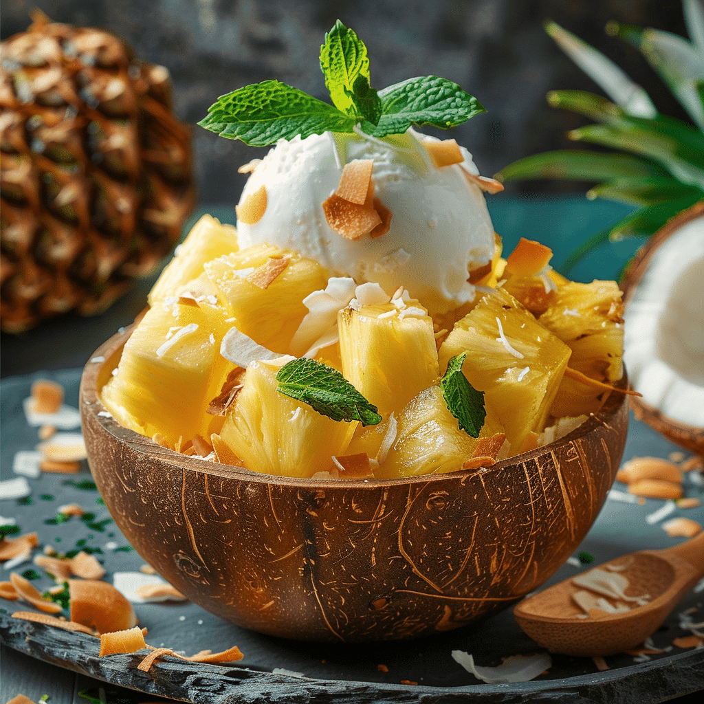 Pineapple Coconut Dessert Bowl Recipe - Recipe Image
