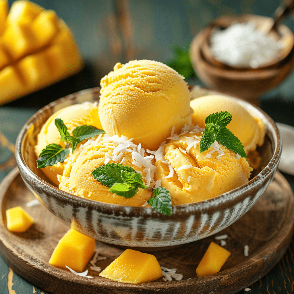 Mango Coconut Ice Cream Recipe - Recipe Image