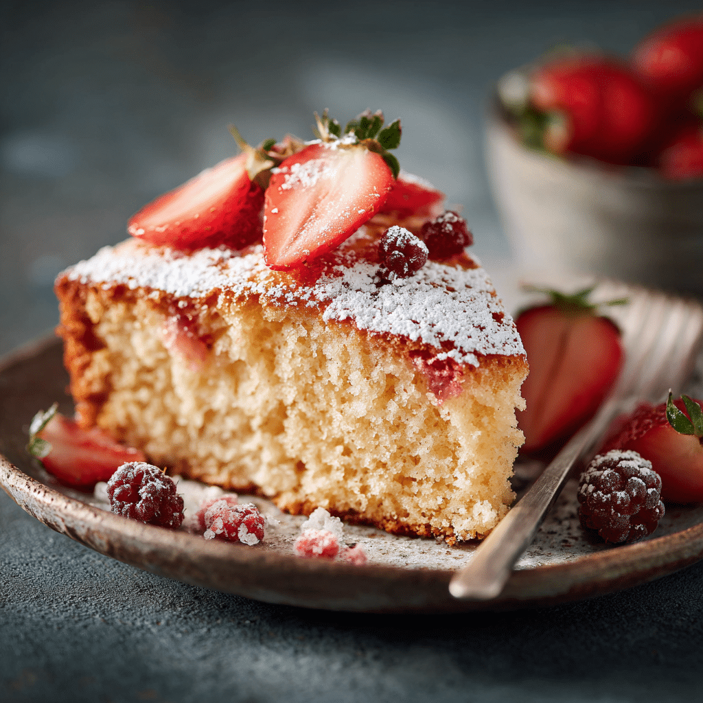 Strawberry Yogurt Soft Cake Recipe - Recipe Image
