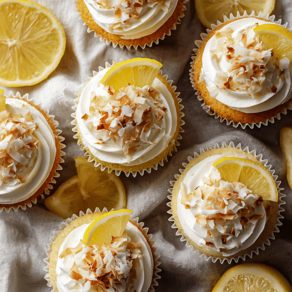 Lemon Coconut Cupcakes Recipe - Recipe Image