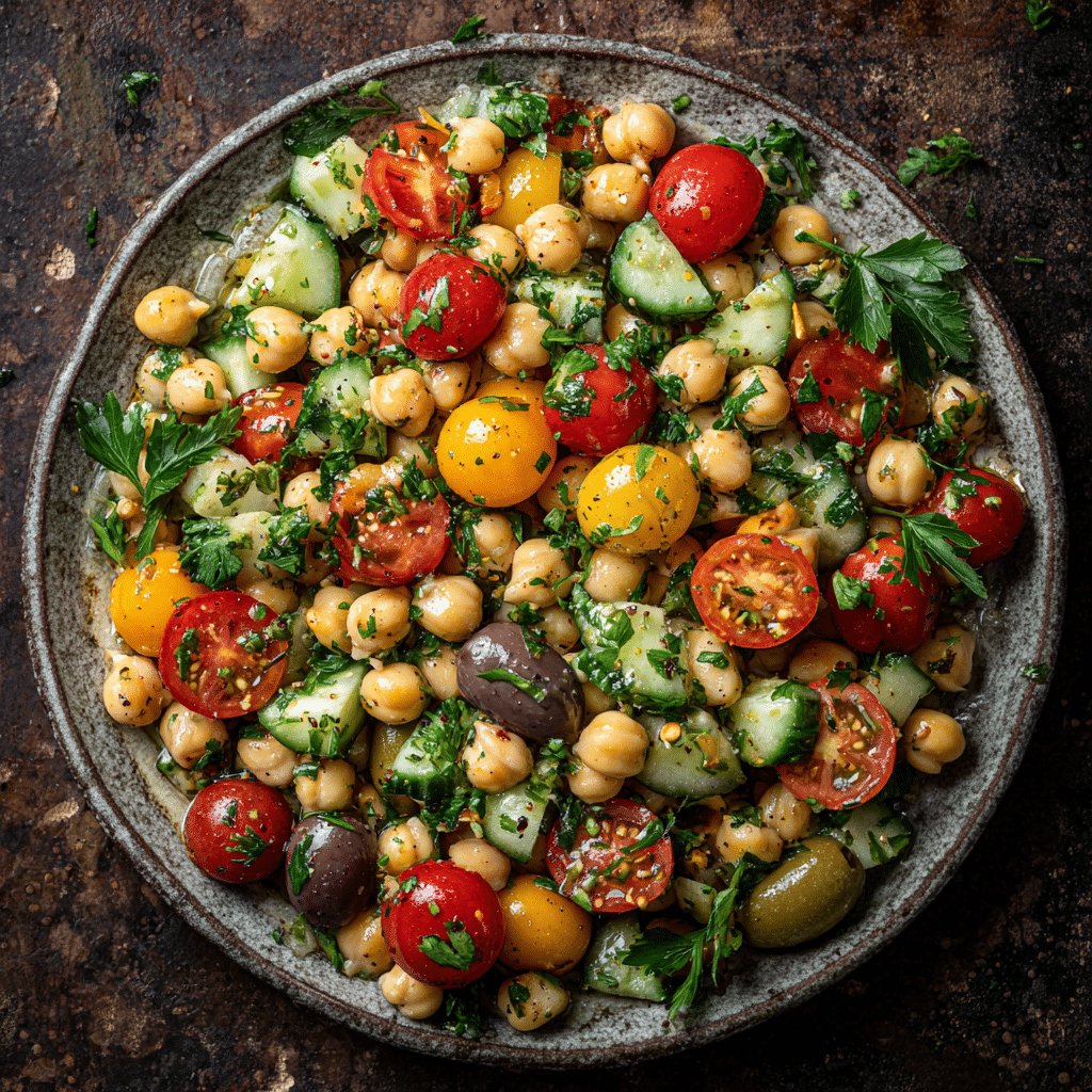 Mediterranean Chickpea Tomato Salad Recipe - Recipe Image
