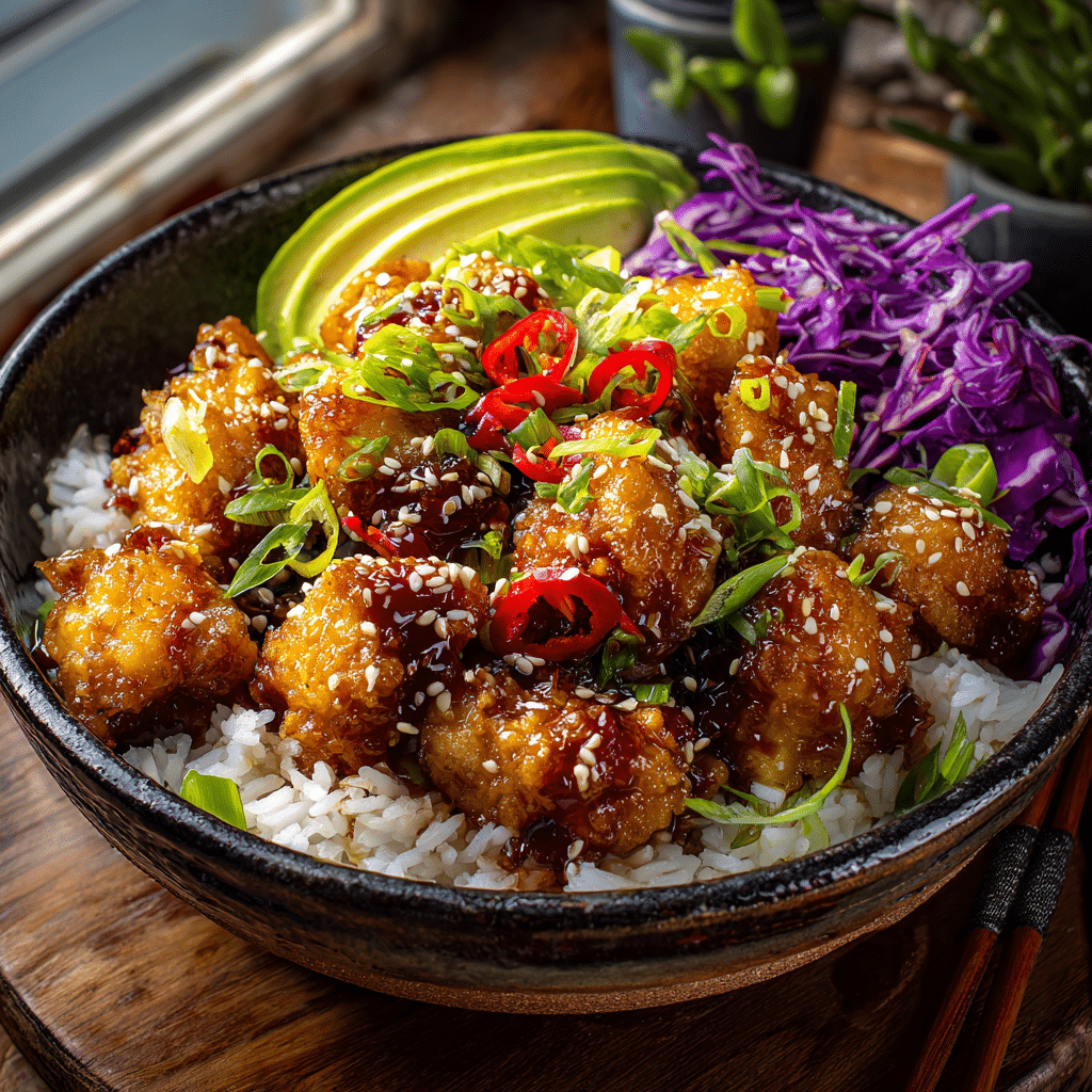 Honey Sesame Chicken Bowl Recipe - Recipe Image
