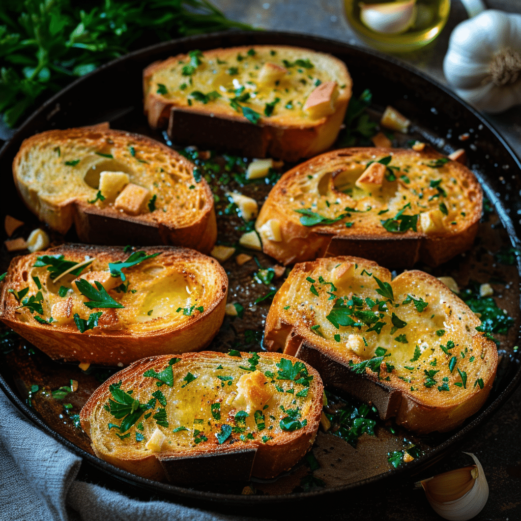 Garlic Bread Pan Toast Recipe - Recipe Image