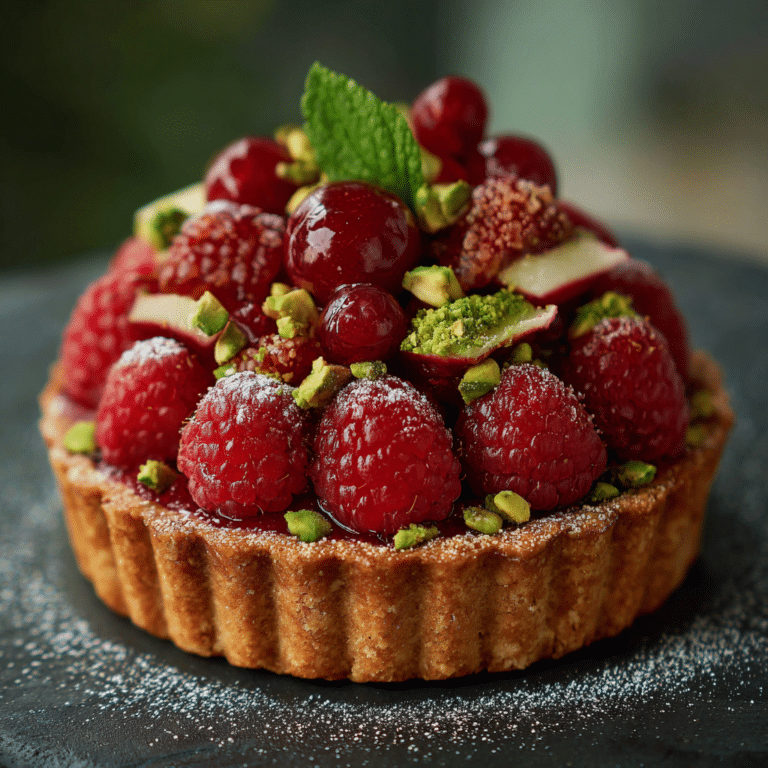 Tarte aux Framboises et Pistaches 🍰💚 Recipe