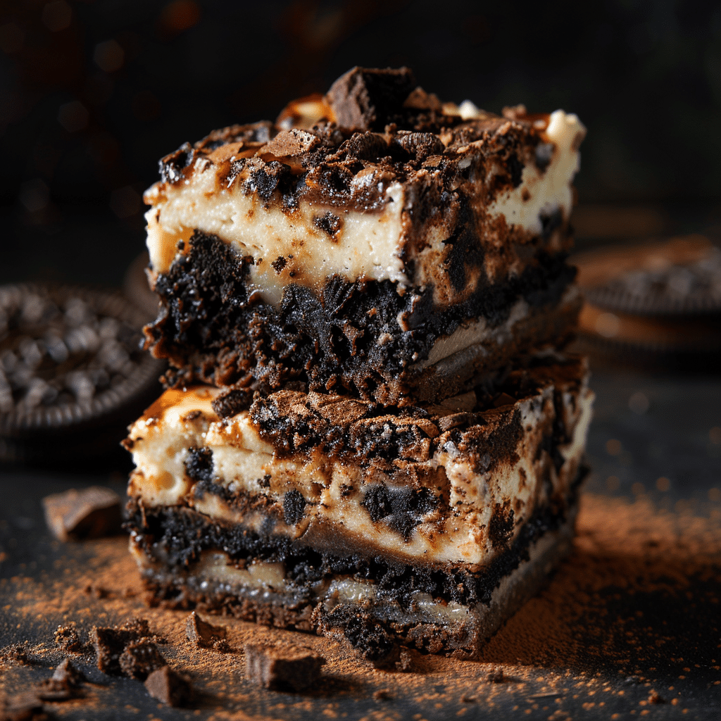 Oreo Cheesecake Brownie Bars Recipe - Recipe Image
