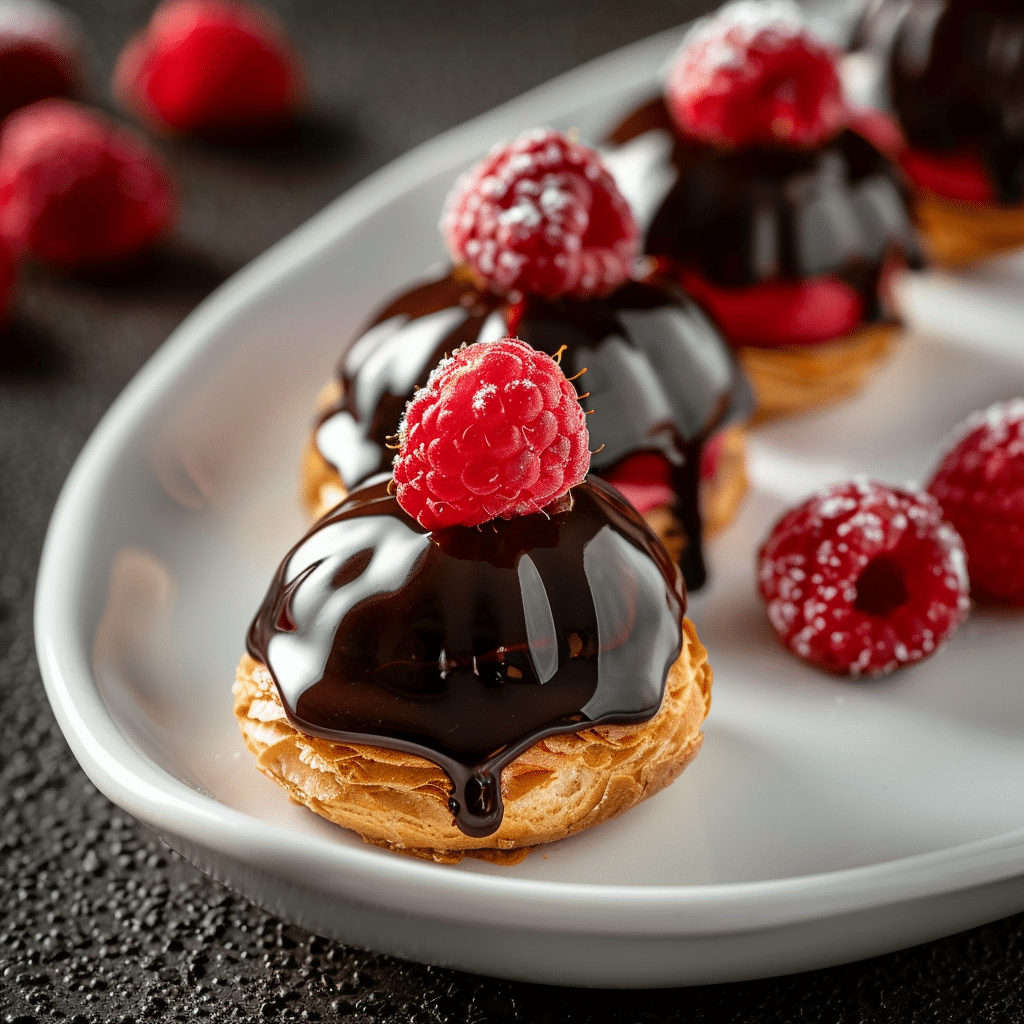 Chocolate Raspberry Profiteroles Recipe - Recipe Image