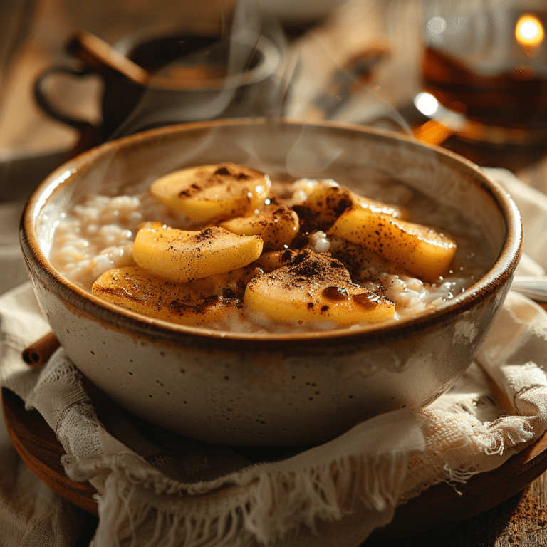 Warm Apple Cinnamon Rice Porridge Recipe