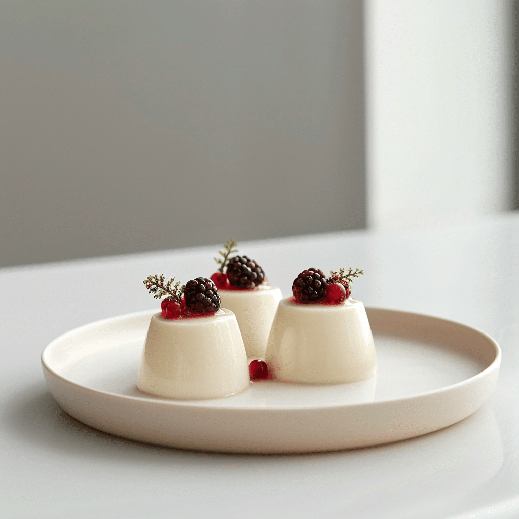 Vanilla Rice Panna Cotta with Berry Caviar Recipe - Recipe Image