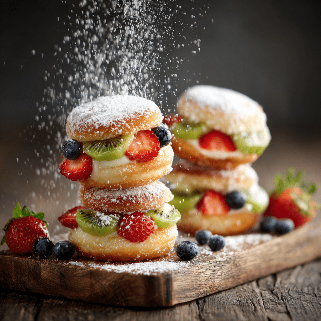 Mini Donut Fruit Sliders Recipe - Recipe Image