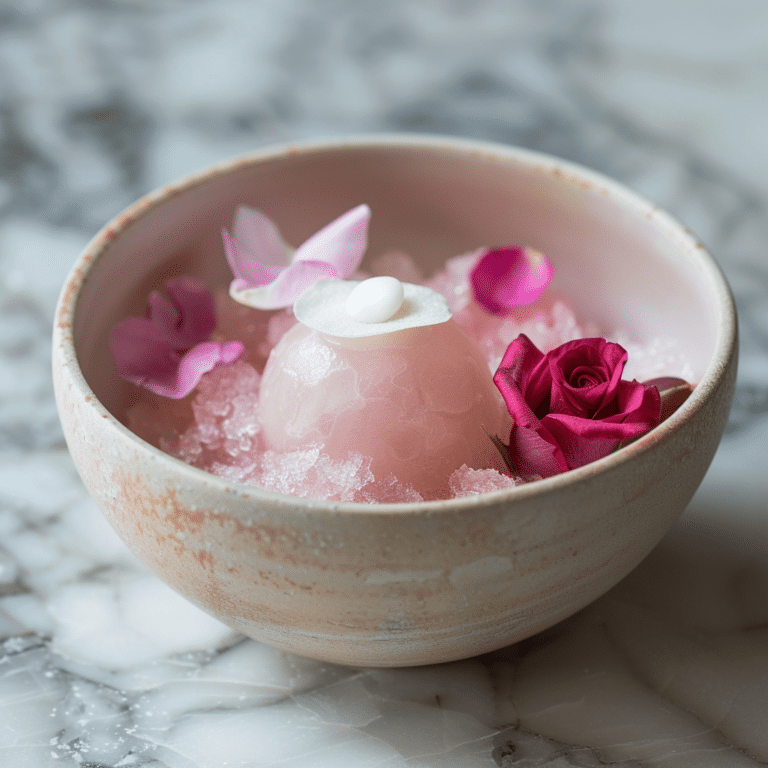 Lychee Rose Granite with Coconut Cream Recipe