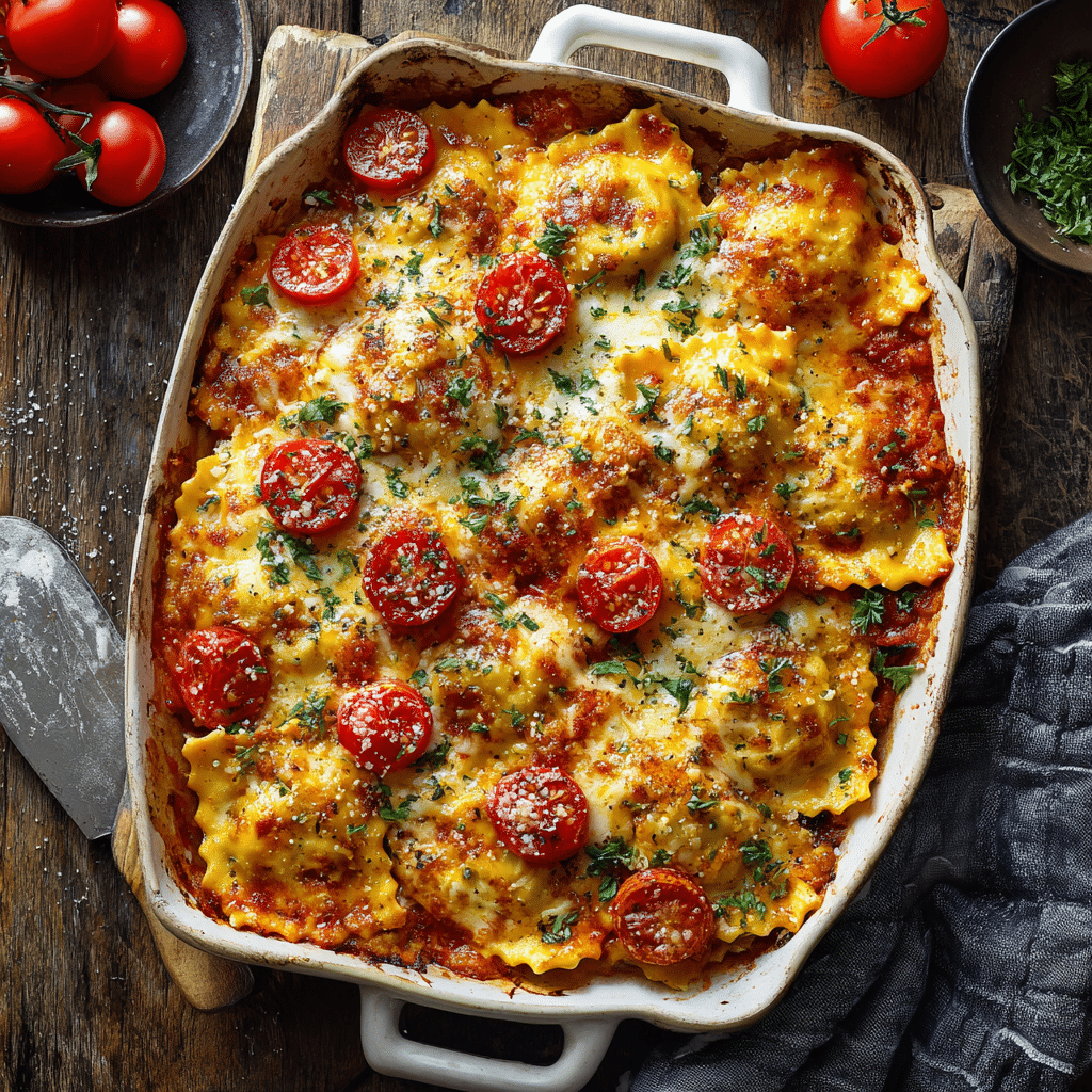 Four Cheese Ravioli Bake Recipe