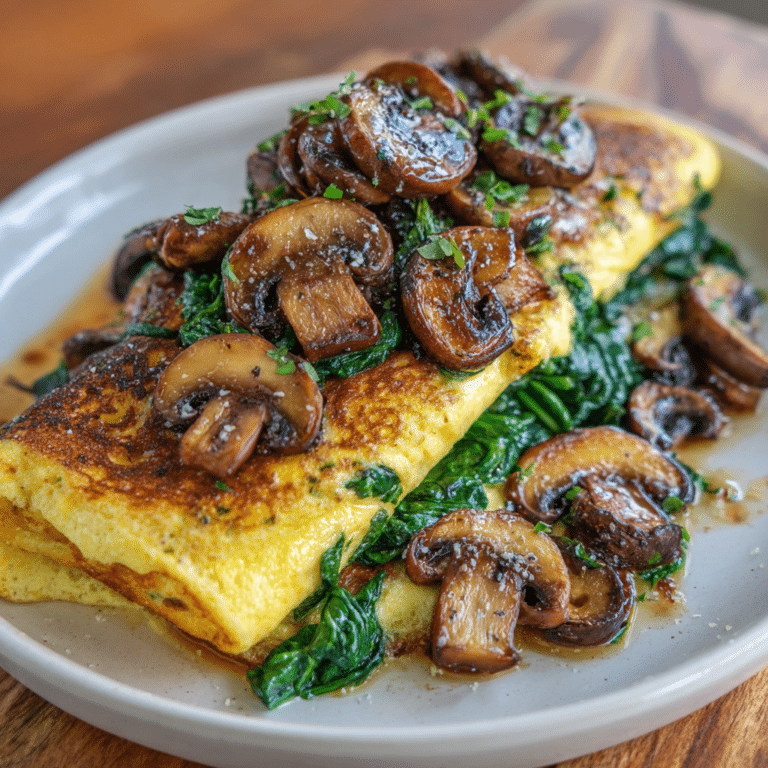 Spinach Mushroom Omelette Recipe